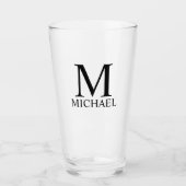 Klassiek, gepersonaliseerd monogram en naamglas glas (Voorkant)