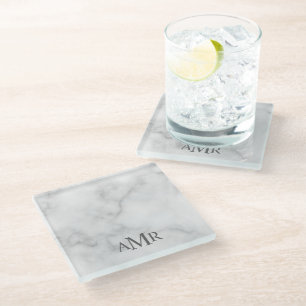 Klassiek Gepersonaliseerd Monogram Glazen Onderzetter