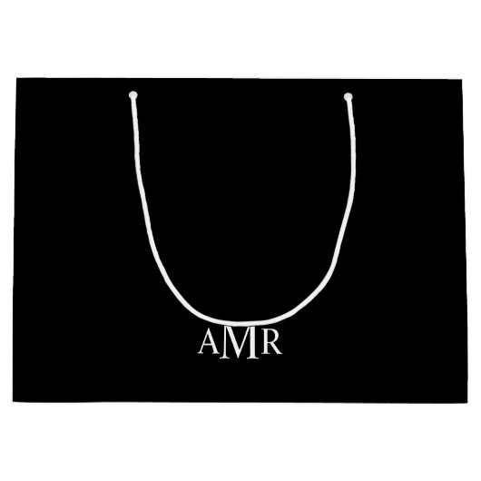 Klassiek gepersonaliseerd monogram groot cadeauzakje (Voorkant)