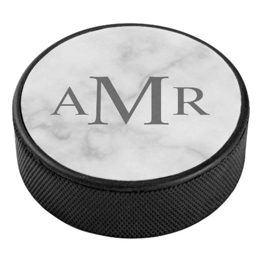 Klassiek gepersonaliseerd monogram hockey puck (3/4)