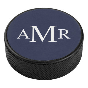 Klassiek gepersonaliseerd monogram hockey puck
