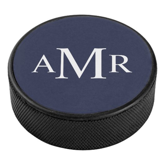 Klassiek gepersonaliseerd monogram hockey puck (3/4)