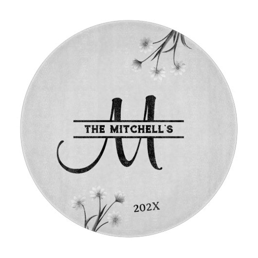 Klassiek gepersonaliseerd monogram Initiaal Snijplank (Voorkant)