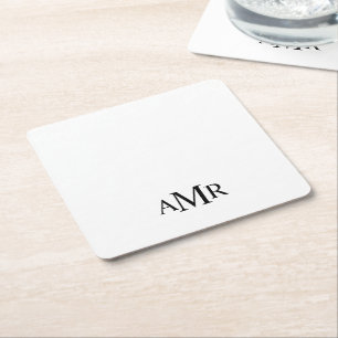 Klassiek gepersonaliseerd monogram kartonnen onderzetters