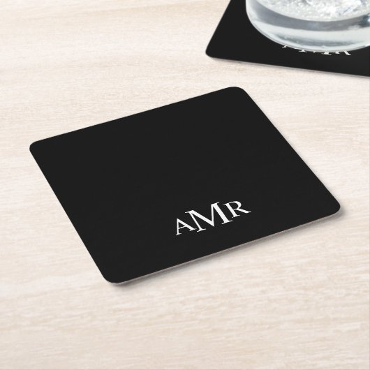 Klassiek gepersonaliseerd monogram kartonnen onderzetters (Schuin)