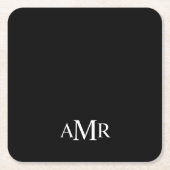 Klassiek gepersonaliseerd monogram kartonnen onderzetters (Voorkant)