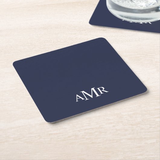 Klassiek gepersonaliseerd monogram kartonnen onderzetters (Schuin)
