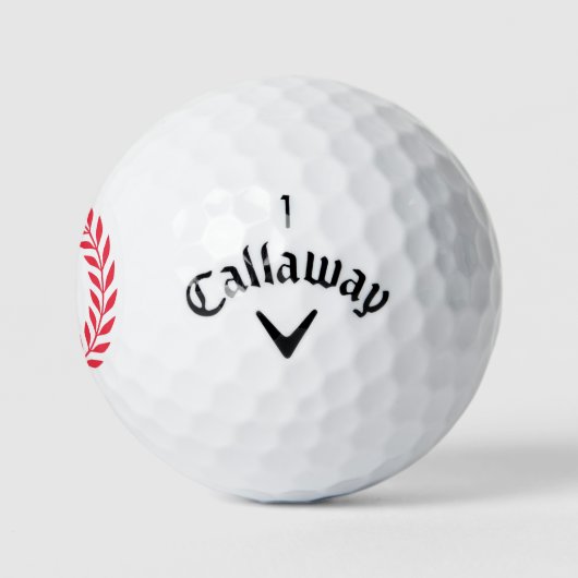 Klassiek gepersonaliseerd monogram krans rood golfballen (Logo)