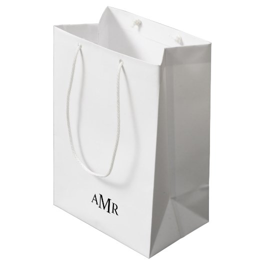Klassiek gepersonaliseerd monogram medium cadeauzakje (Voorkant Gekanteld)