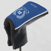 Klassiek gepersonaliseerd monogram naam Blue Putte Golfheadcover (3/4 voorkant)
