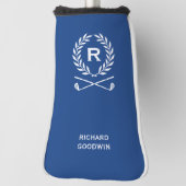 Klassiek gepersonaliseerd monogram naam Blue Putte Golfheadcover (Draai 90)