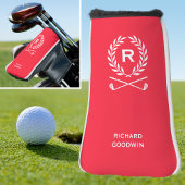 Klassiek gepersonaliseerd monogram naam rode putte golfheadcover