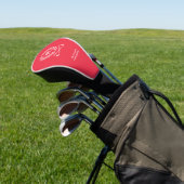 Klassiek gepersonaliseerd monogram naam rood golfheadcover (Insitu)