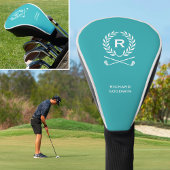 Klassiek gepersonaliseerd monogram naam Turquoise Golfheadcover
