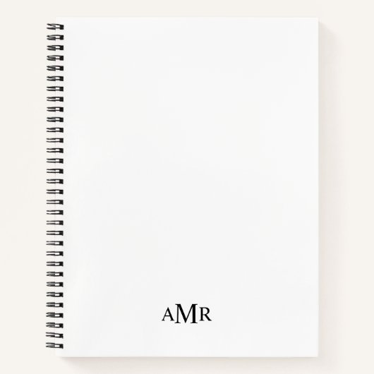 Klassiek gepersonaliseerd monogram notitieboek (Voorkant)