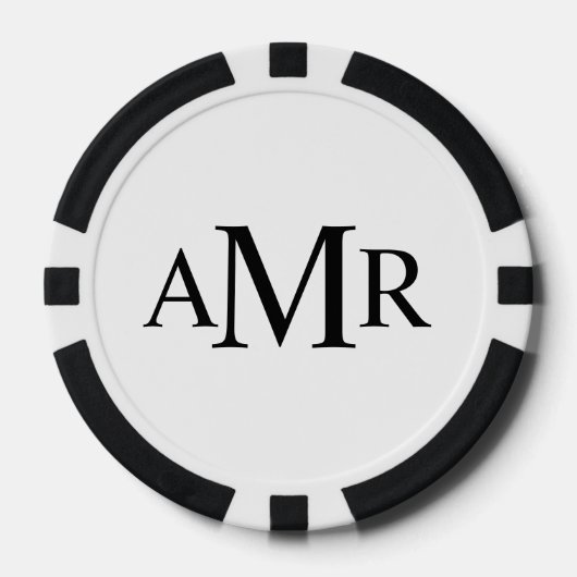 Klassiek gepersonaliseerd monogram poker chips (Voorkant)