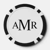 Klassiek gepersonaliseerd monogram poker chips (Achterkant)