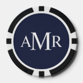 Klassiek gepersonaliseerd monogram poker chips (Voorkant)