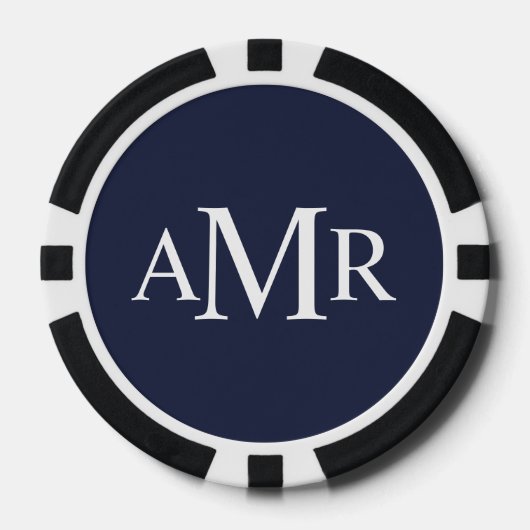 Klassiek gepersonaliseerd monogram poker chips (Voorkant)