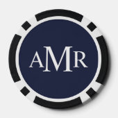 Klassiek gepersonaliseerd monogram poker chips (Achterkant)