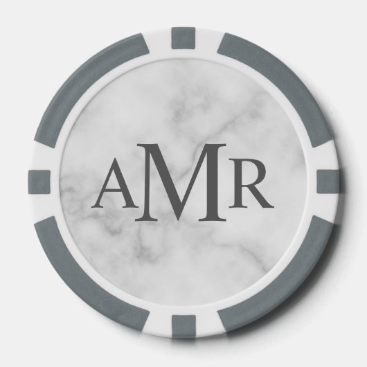 Klassiek gepersonaliseerd monogram poker chips (Voorkant)