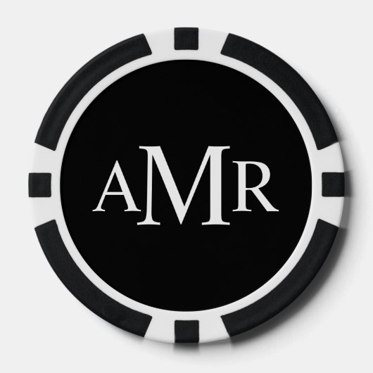 Klassiek gepersonaliseerd monogram poker chips (Voorkant)