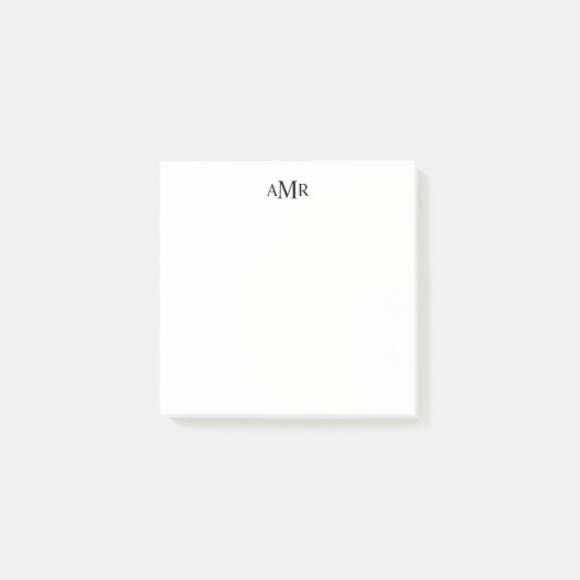 Klassiek gepersonaliseerd monogram post-it® notes (Voorkant)