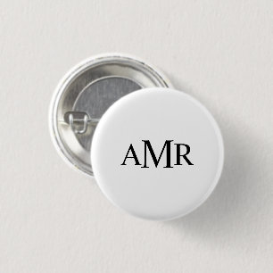 Klassiek gepersonaliseerd monogram ronde button 3,2 cm