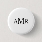 Klassiek gepersonaliseerd monogram ronde button 3,2 cm (Voorkant)
