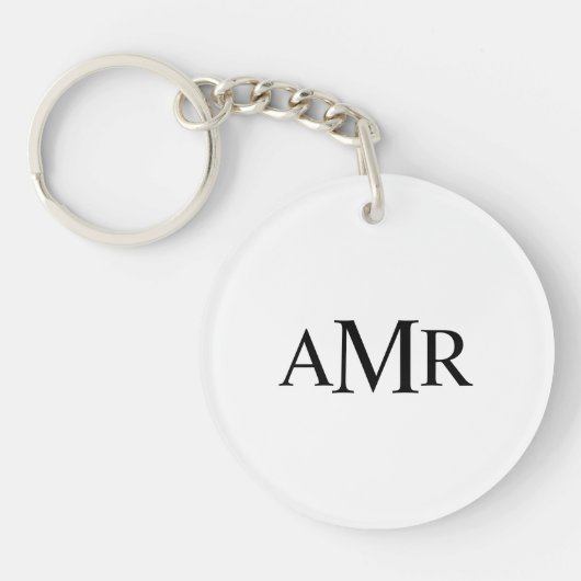 Klassiek gepersonaliseerd monogram sleutelhanger (Voorkant)