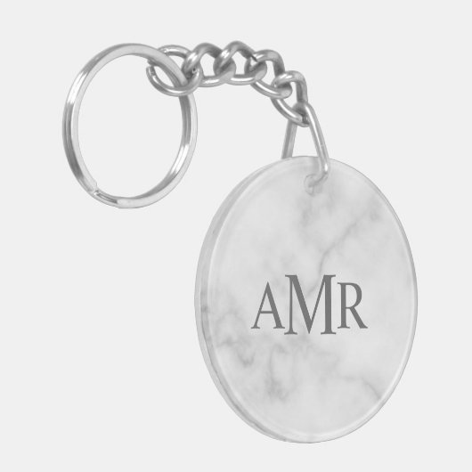 Klassiek gepersonaliseerd monogram sleutelhanger (Voorkant Links)