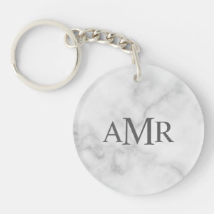 Klassiek gepersonaliseerd monogram sleutelhanger