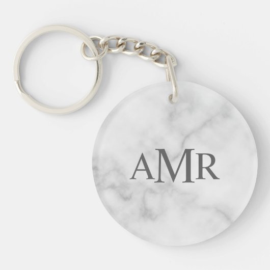 Klassiek gepersonaliseerd monogram sleutelhanger (Voorkant)