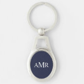 Klassiek gepersonaliseerd monogram sleutelhanger (Voorkant)