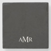 Klassiek gepersonaliseerd monogram stenen onderzetter (Voorkant)