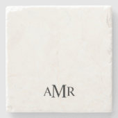 Klassiek Gepersonaliseerd Monogram Stenen Onderzetter (Voorkant)