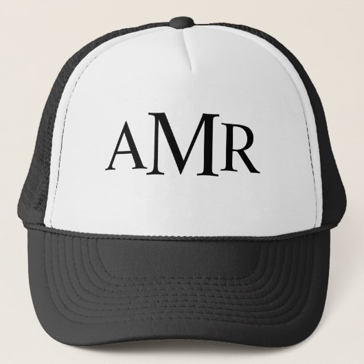 Klassiek gepersonaliseerd monogram trucker pet (Voorkant)