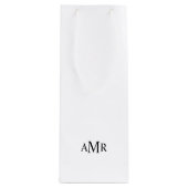 Klassiek gepersonaliseerd monogram wijn cadeautas (Voorkant)