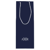 Klassiek gepersonaliseerd monogram wijn cadeautas (Voorkant)