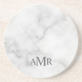 Klassiek Gepersonaliseerd Monogram Zandsteen Onderzetter (Voorkant)