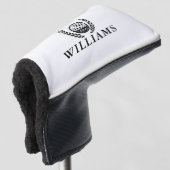 Klassiek gepersonaliseerd naammonogram golfheadcover (3/4 voorkant)