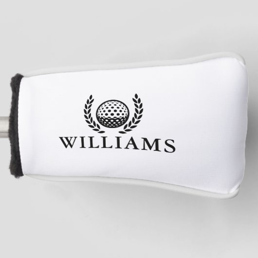 Klassiek gepersonaliseerd naammonogram golfheadcover (Voorkant)