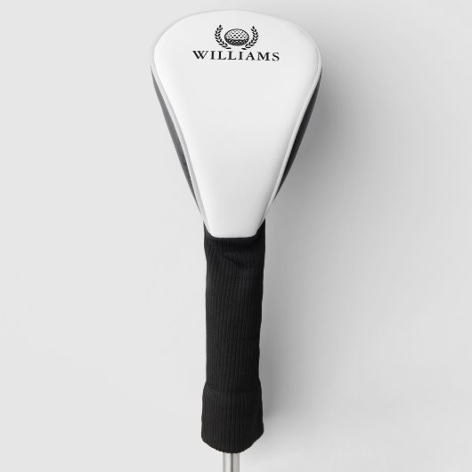 Klassiek gepersonaliseerd naammonogram golfheadcover (Voorkant)