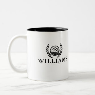 Klassiek gepersonaliseerd naammonogram tweekleurige koffiemok