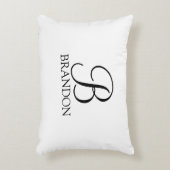 Klassiek gepersonaliseerd schriftmonogram en naam accent kussen (Voorkant(Verticaal))