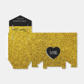 Klassiek gepersonaliseerd zwart en goud 50e Jubile Bedankdoosjes (Uitgevouwen)