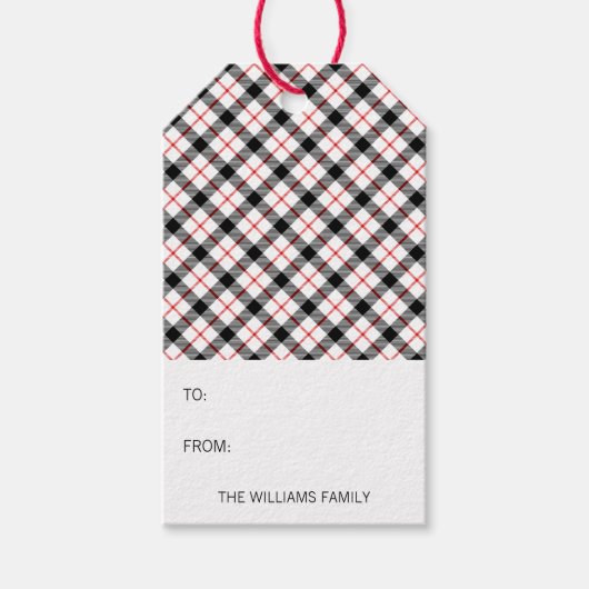 Klassiek geplakt kerstfeest Prettige feestdagen ca Cadeaulabel (Voorkant)