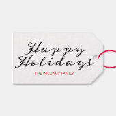 Klassiek geplakt kerstfeest Prettige feestdagen ca Cadeaulabel (Voorkant (Horizontaal))