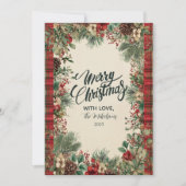 Klassiek geruit Kerstmis Feestdagenkaart (Voorkant)