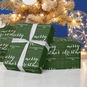 Klassiek geruit Merry Christmas Festive -  Cadeaupapier